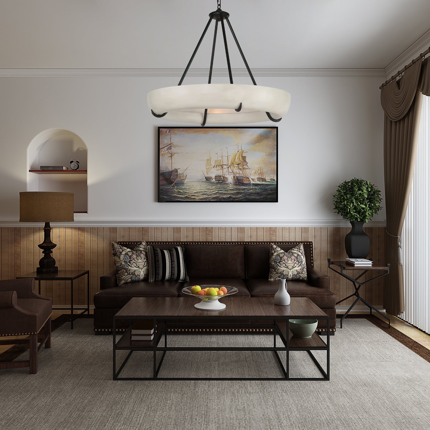 Modern Orion Alabaster Chandelier material and finish detail