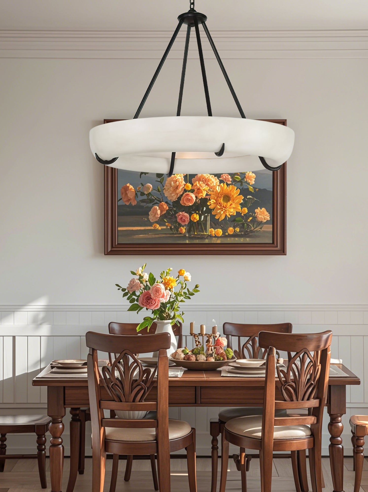 Orion Alabaster Chandelier by Bling Lighting Studio
