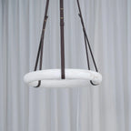 Modern Round Alabaster Chandelier for Living Room/Bedroom by Bling Lighting Studio