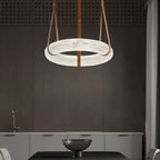 Modern Round Alabaster Chandelier for Living Room/Bedroom by Bling Lighting Studio