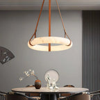 Modern Round Alabaster Chandelier for Living Room/Bedroom by Bling Lighting Studio