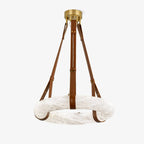 Modern Round Alabaster Chandelier for Living Room/Bedroom by Bling Lighting Studio