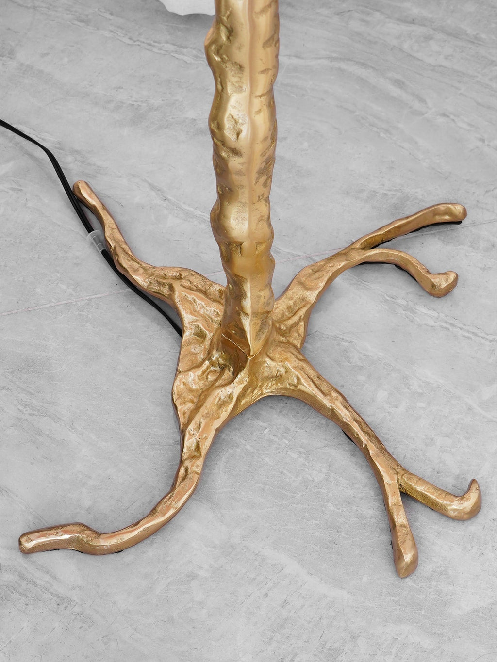 Ostrich Feather Brass Floor Lamp by Bling Lighting Studio