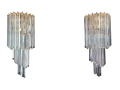 Murano Wall Lamp | 16 Clear Prism Glass | Set of 2