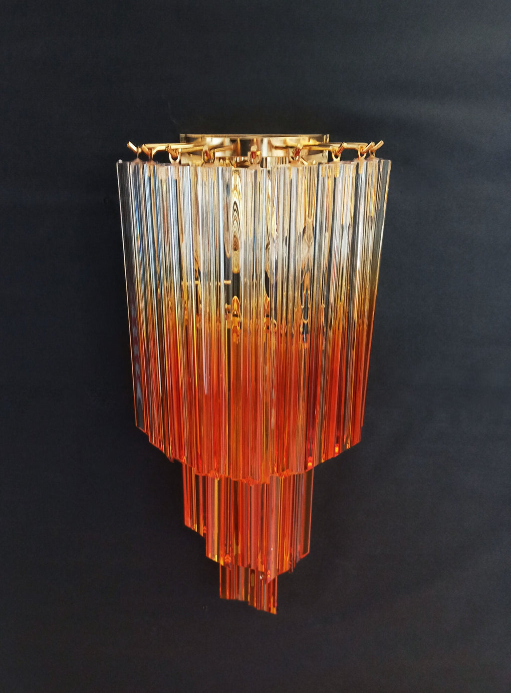 Murano Wall Lamp | 32 Clear Caramel Prism Glass | Set of 2