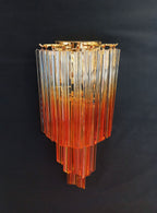 Murano Wall Lamp | 32 Clear Caramel Prism Glass | Set of 2