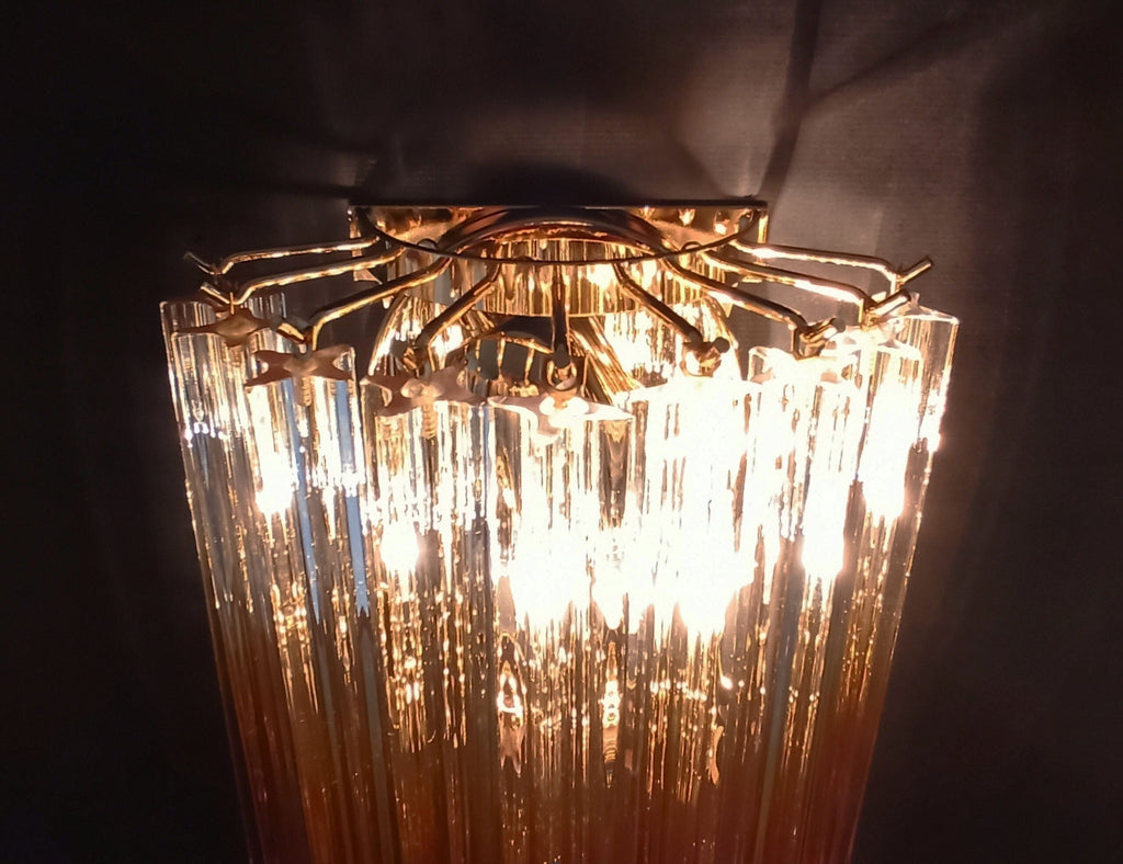 Murano Wall Lamp | 32 Clear Caramel Prism Glass | Set of 2