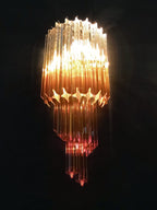 Murano Wall Lamp | 32 Clear Caramel Prism Glass | Set of 2