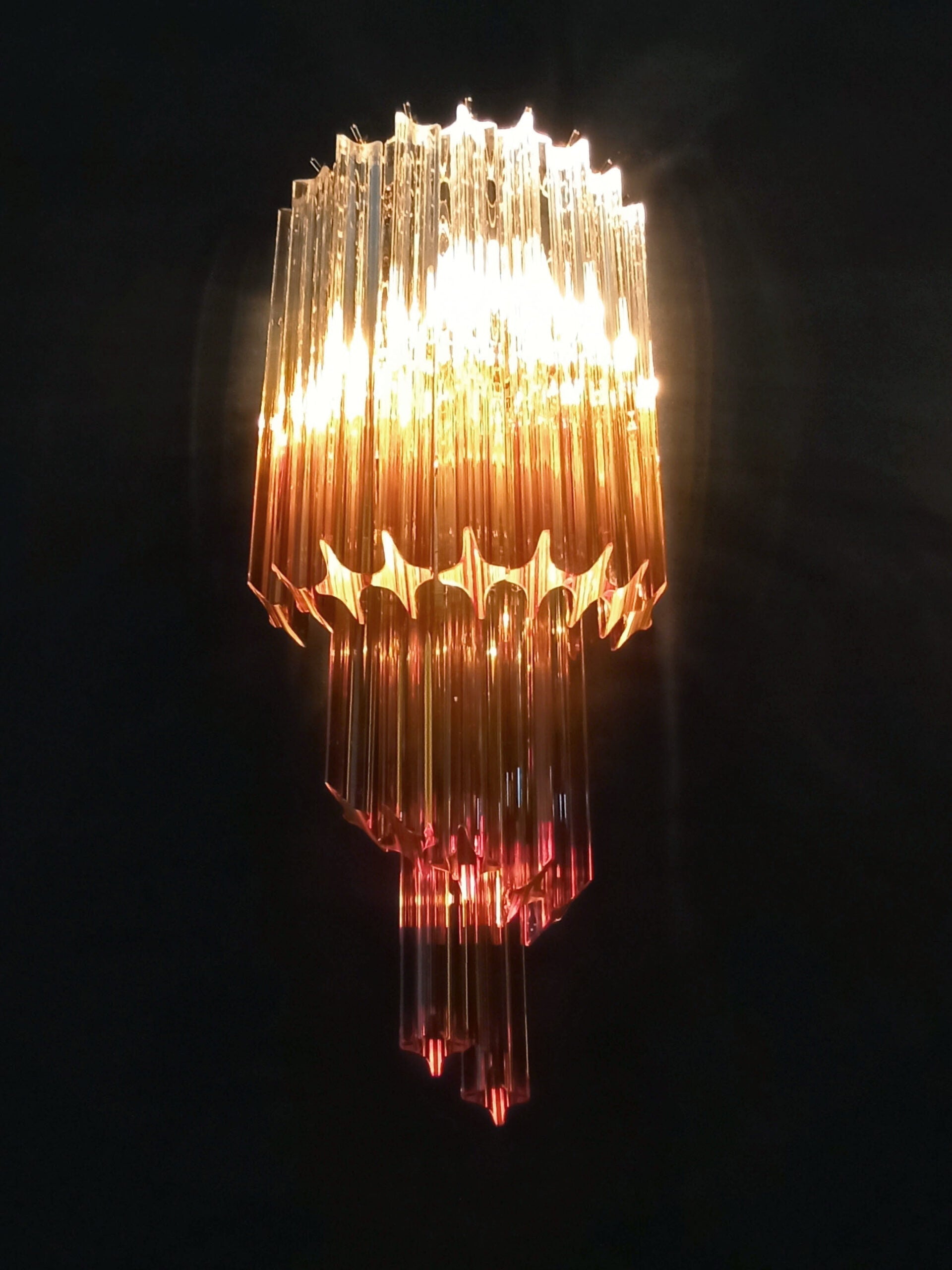 Murano Wall Lamp | 32 Clear Caramel Prism Glass | Set of 2