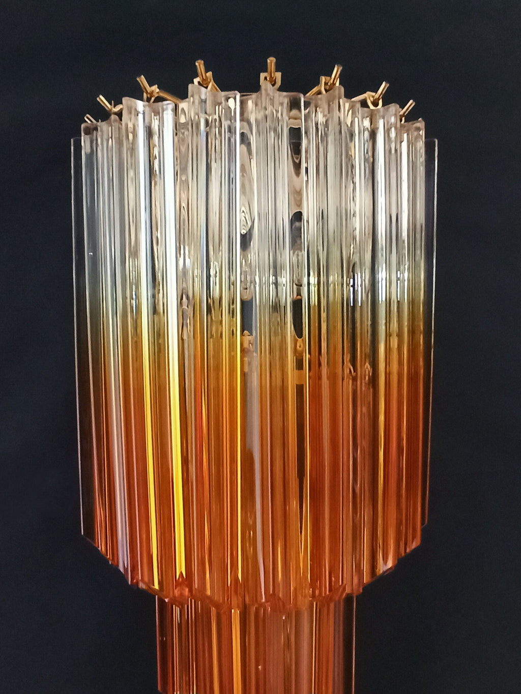 Murano Wall Lamp | 32 Clear Caramel Prism Glass | Set of 2