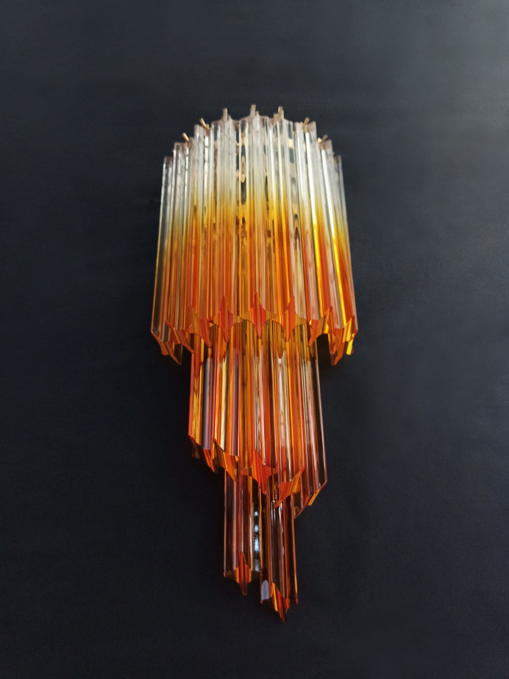 Murano Wall Lamp | 32 Clear Caramel Prism Glass | Set of 2