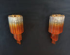 Murano Wall Lamp | 32 Clear Caramel Prism Glass | Set of 2