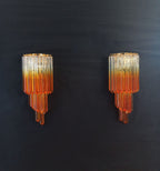 Murano Wall Lamp | 32 Clear Caramel Prism Glass | Set of 2