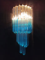 Murano Wall Lamp | 32 Clear Blue Prism Glass | Set of 2