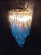 Murano Wall Lamp | 32 Clear Blue Prism Glass | Set of 2