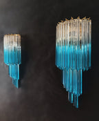 Murano Wall Lamp | 32 Clear Blue Prism Glass | Set of 2