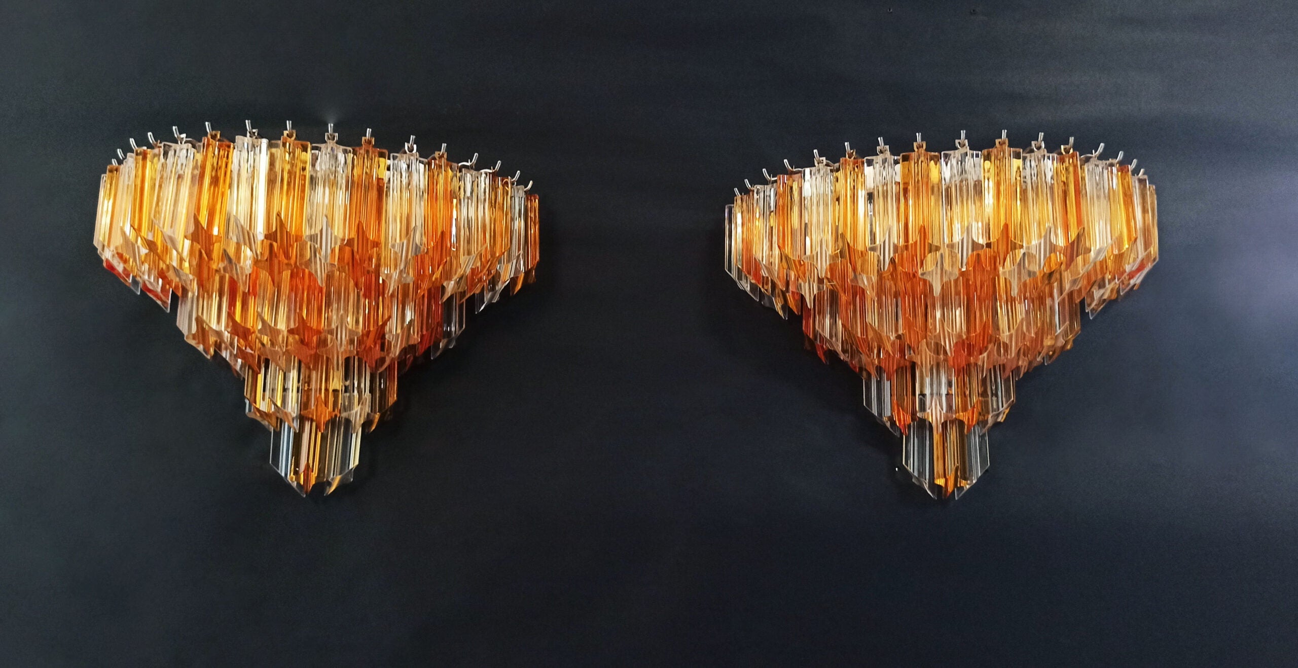 Murano Wall Lamp | 63 Clear Yellow Prism Glass | Set of 2