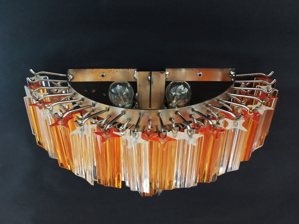 Murano Wall Lamp | 63 Clear Yellow Prism Glass | Set of 2