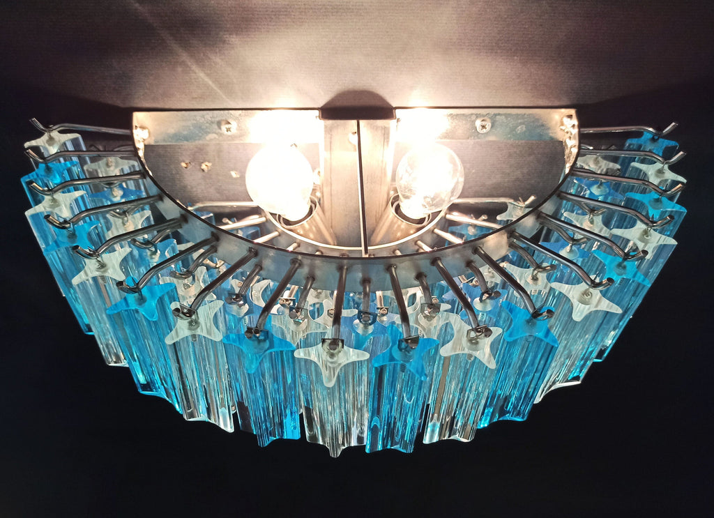 Murano Wall Lamp | 63 Clear Blue Prism Glass | Set of 2
