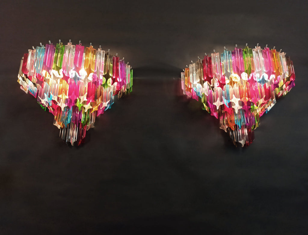 Murano Wall Lamp | 63 Multicolour Prism Glass | Set of 2