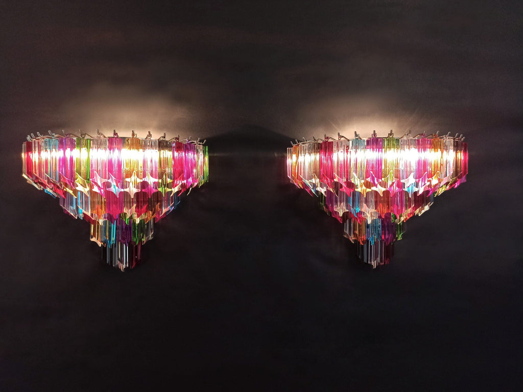 Murano Wall Lamp | 63 Multicolour Prism Glass | Set of 2