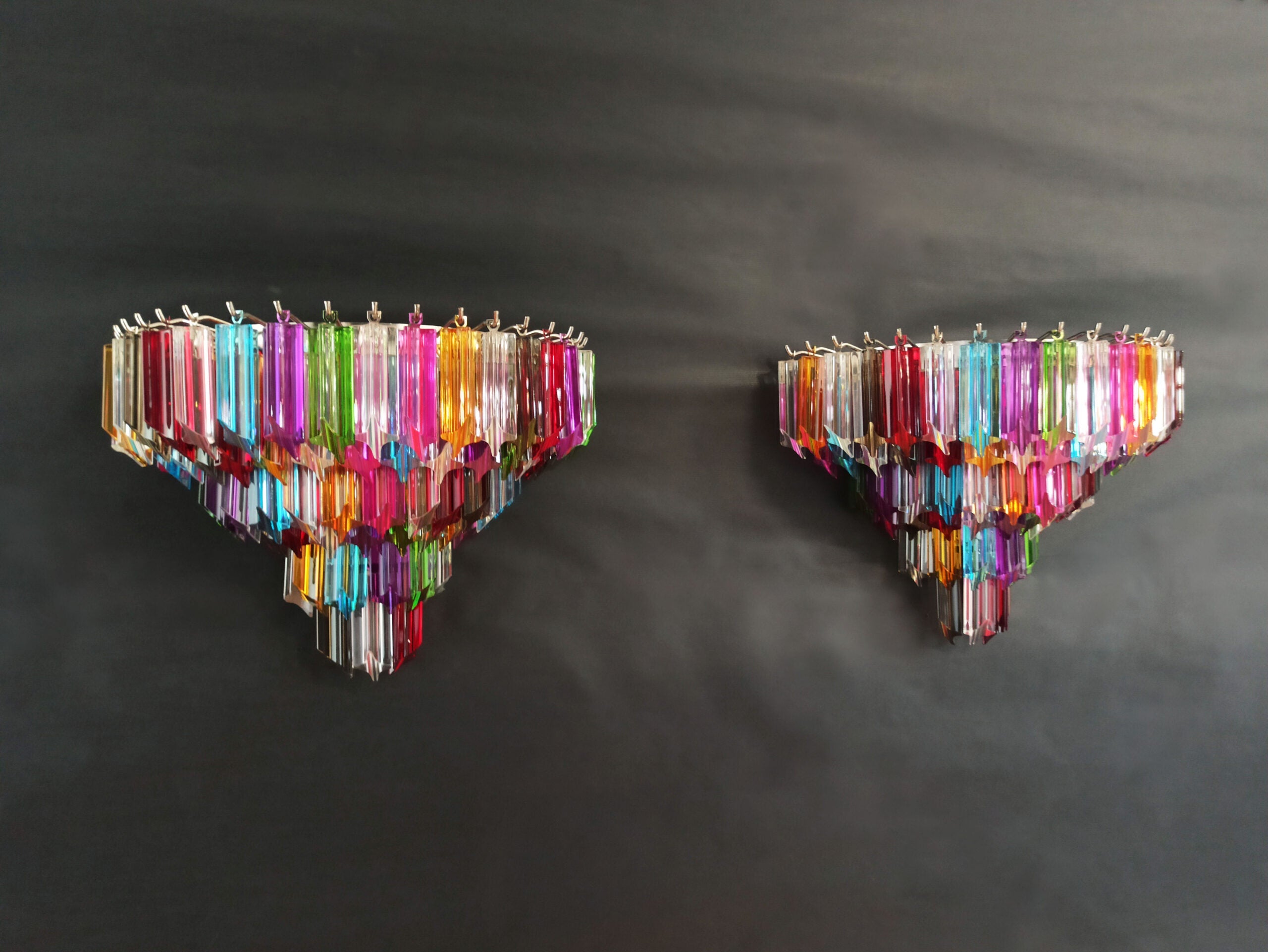 Murano Wall Lamp | 63 Multicolour Prism Glass | Set of 2