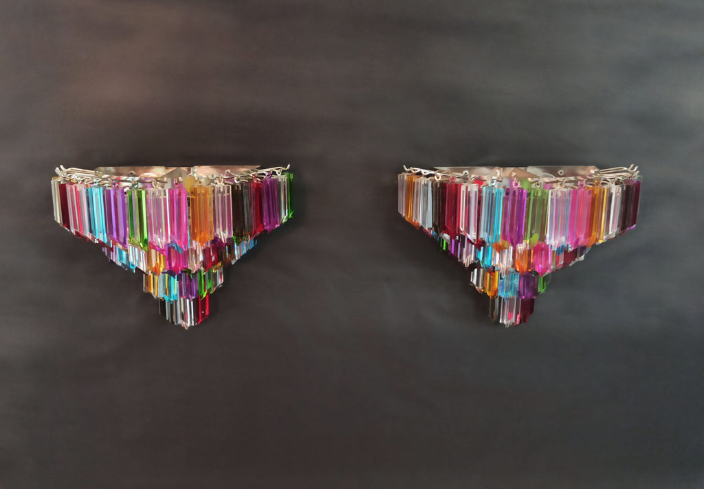 Murano Wall Lamp | 63 Multicolour Prism Glass | Set of 2