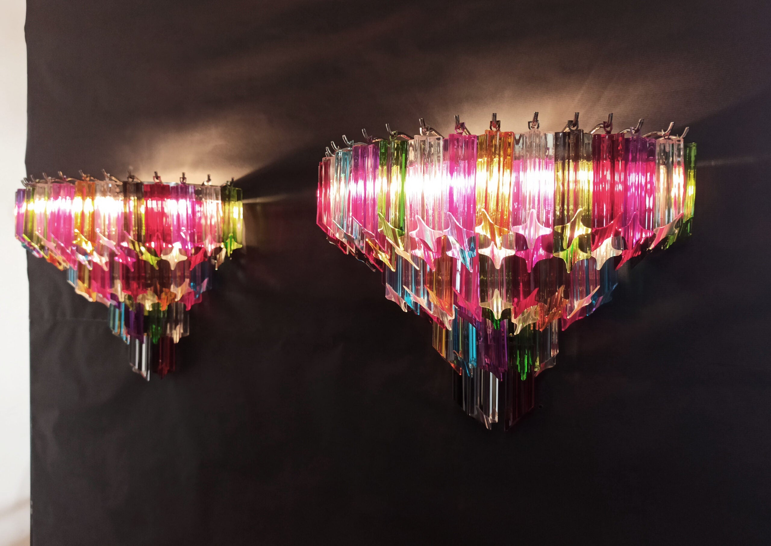 Murano Wall Lamp | 63 Multicolour Prism Glass | Set of 2
