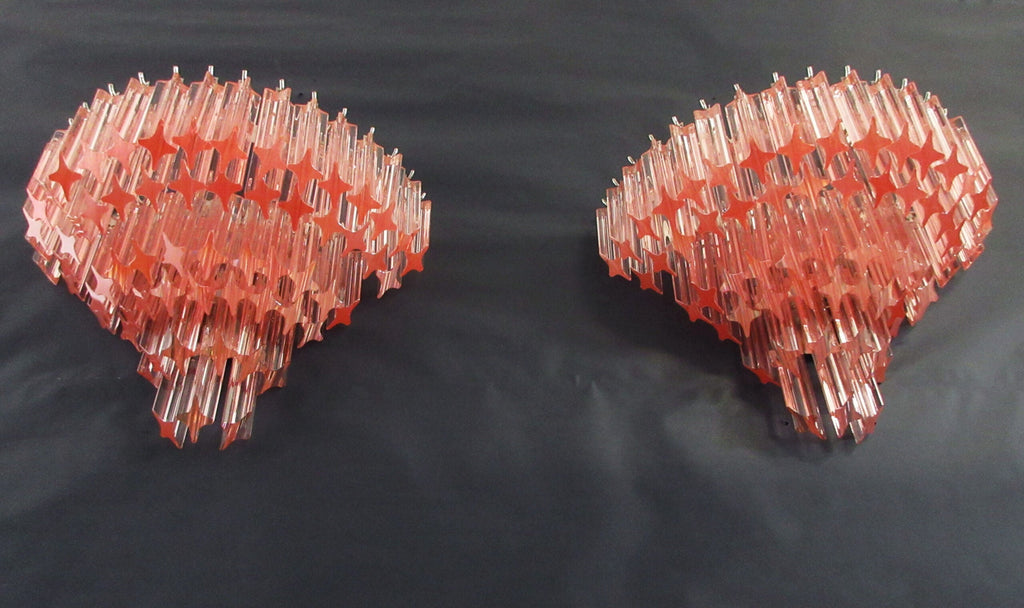 Murano Wall Lamp | 63 Pink Prism Glass | Set of 2
