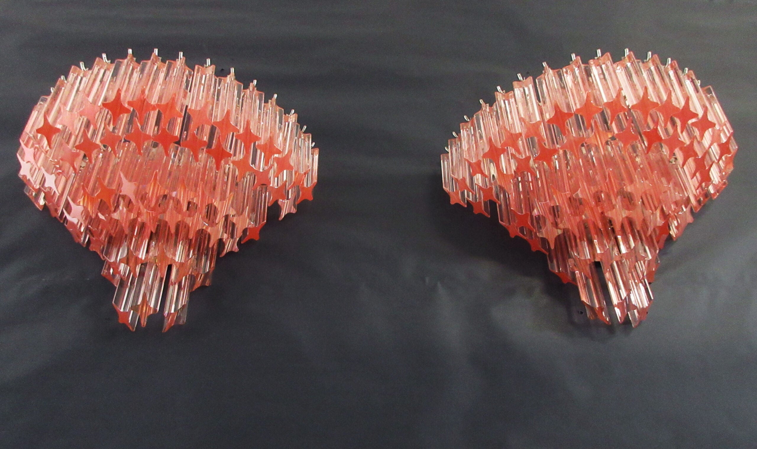 Murano Wall Lamp | 63 Pink Prism Glass | Set of 2