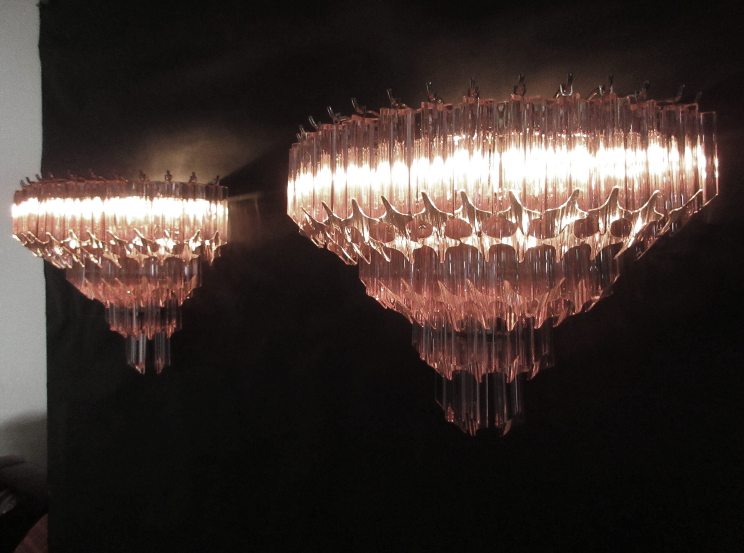Murano Wall Lamp | 63 Pink Prism Glass | Set of 2