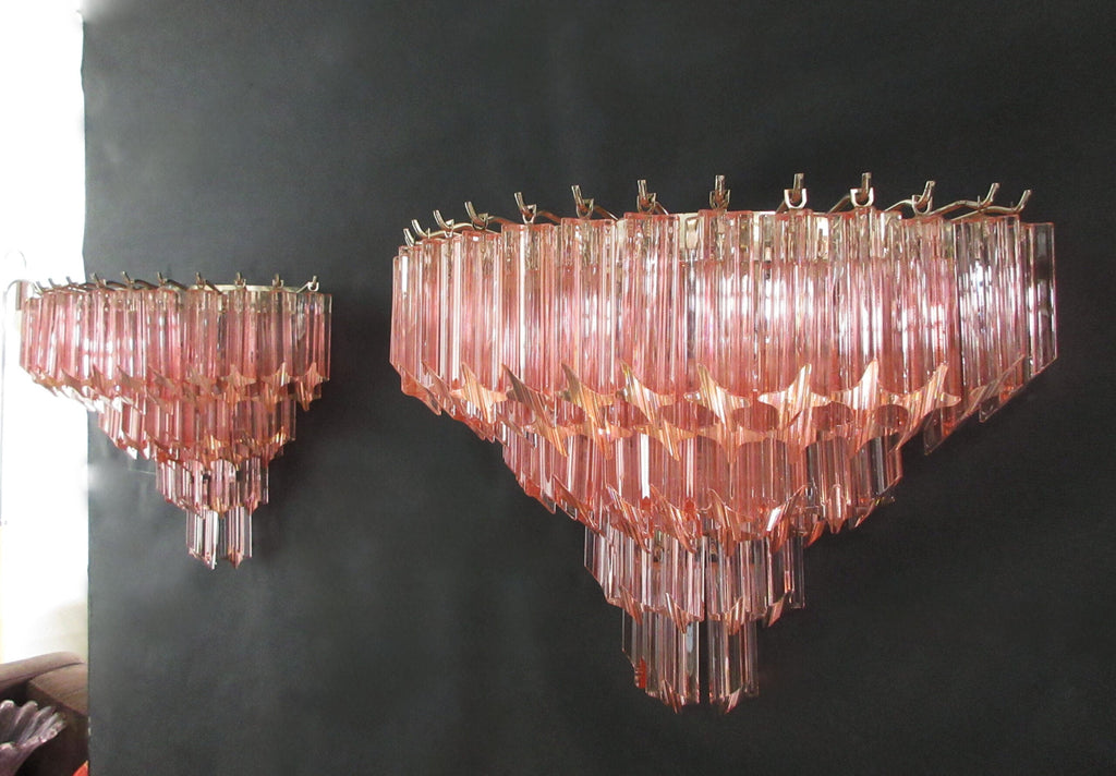 Murano Wall Lamp | 63 Pink Prism Glass | Set of 2