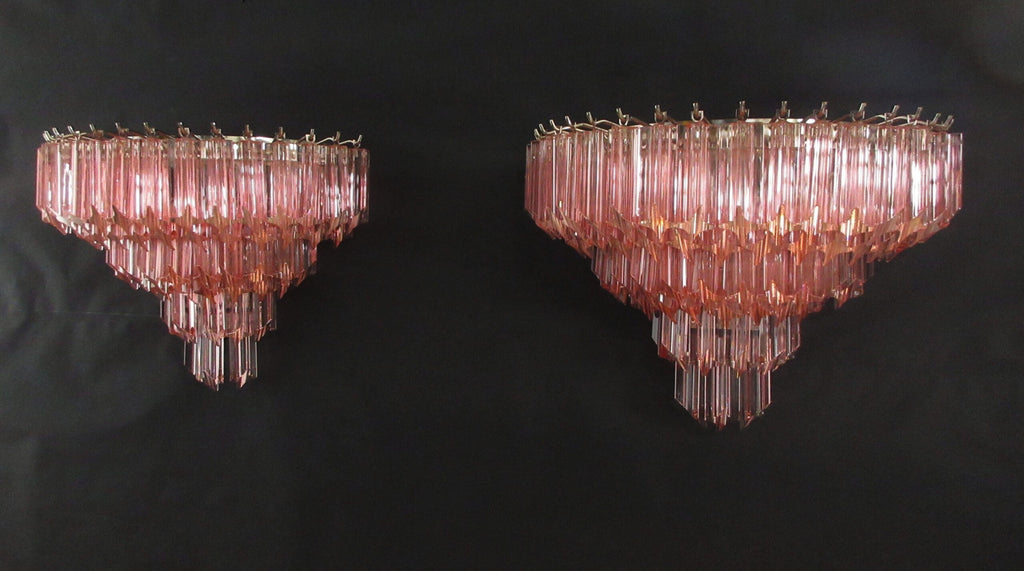 Murano Wall Lamp | 63 Pink Prism Glass | Set of 2
