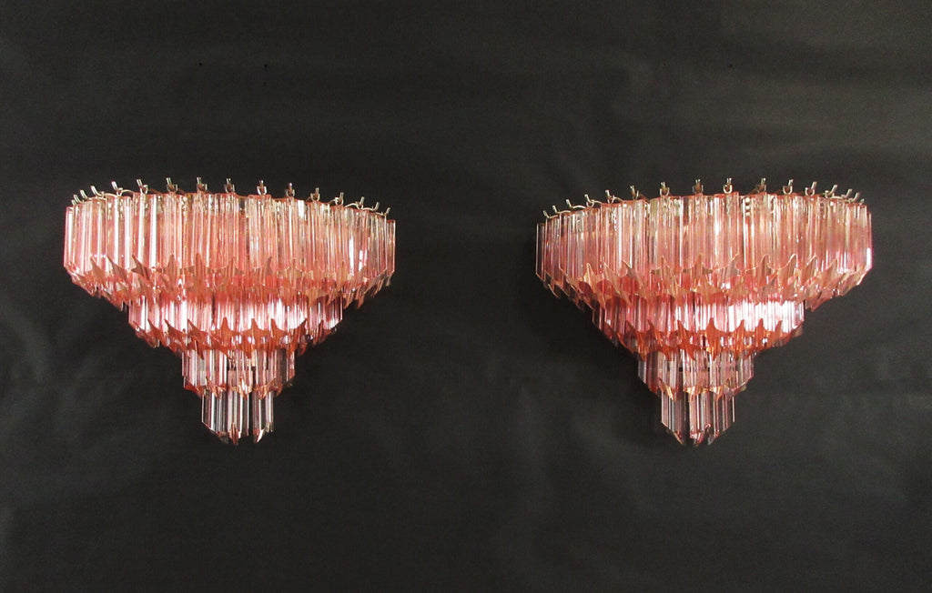 Murano Wall Lamp | 63 Pink Prism Glass | Set of 2
