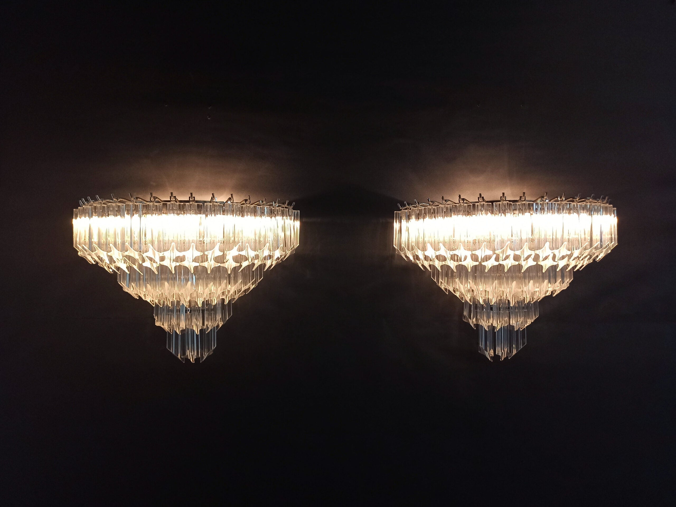 Murano Wall Lamp | 63 Clear Prism Glass | Set of 2