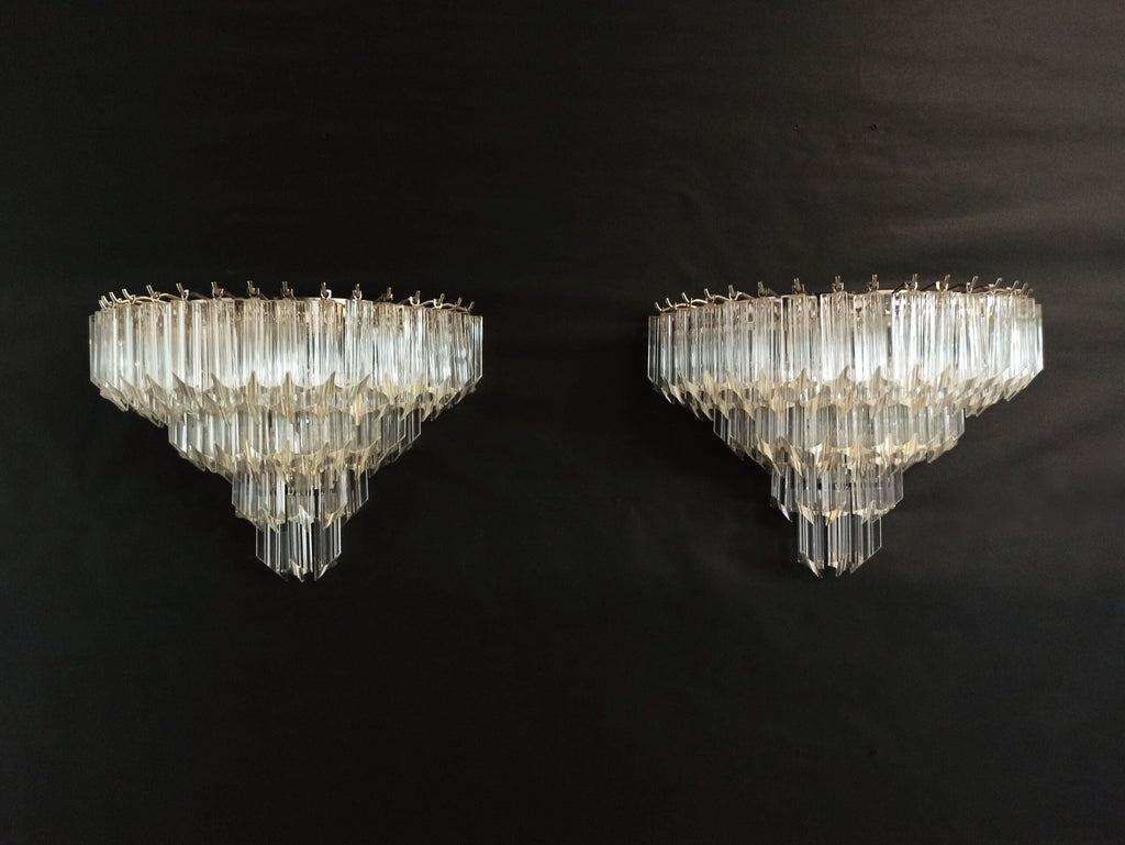 Murano Wall Lamp | 63 Clear Prism Glass | Set of 2
