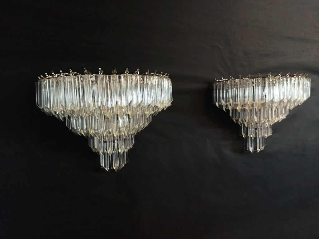 Murano Wall Lamp | 63 Clear Prism Glass | Set of 2