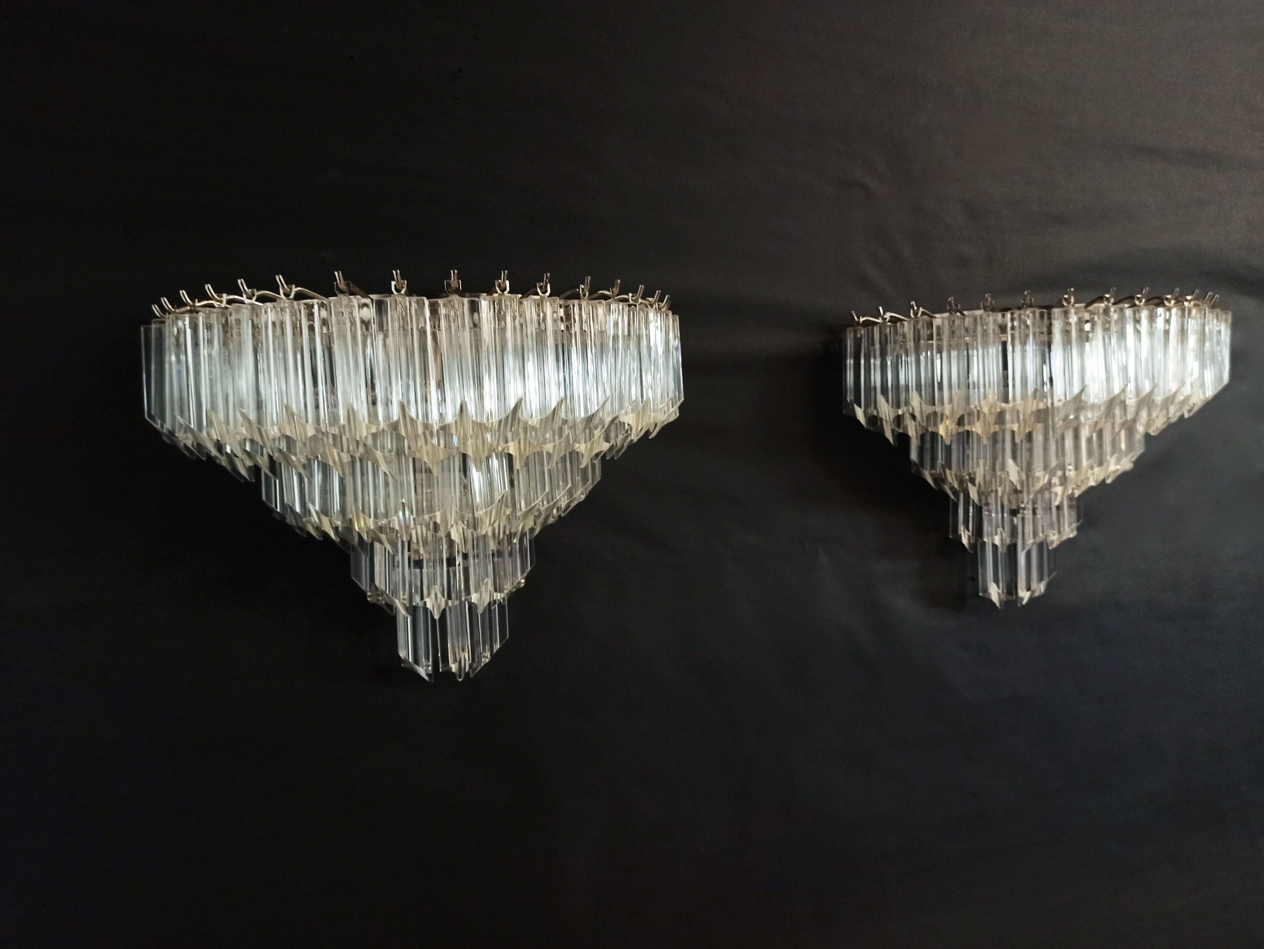 Murano Wall Lamp | 63 Clear Prism Glass | Set of 2