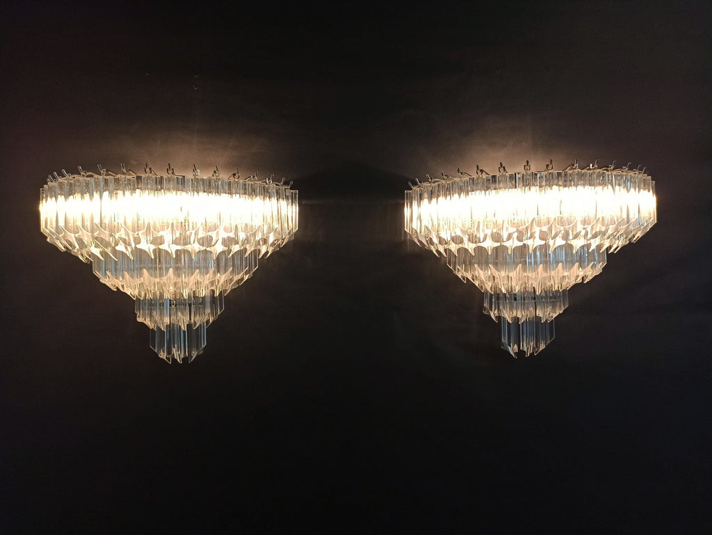 Murano Wall Lamp | 63 Clear Prism Glass | Set of 2