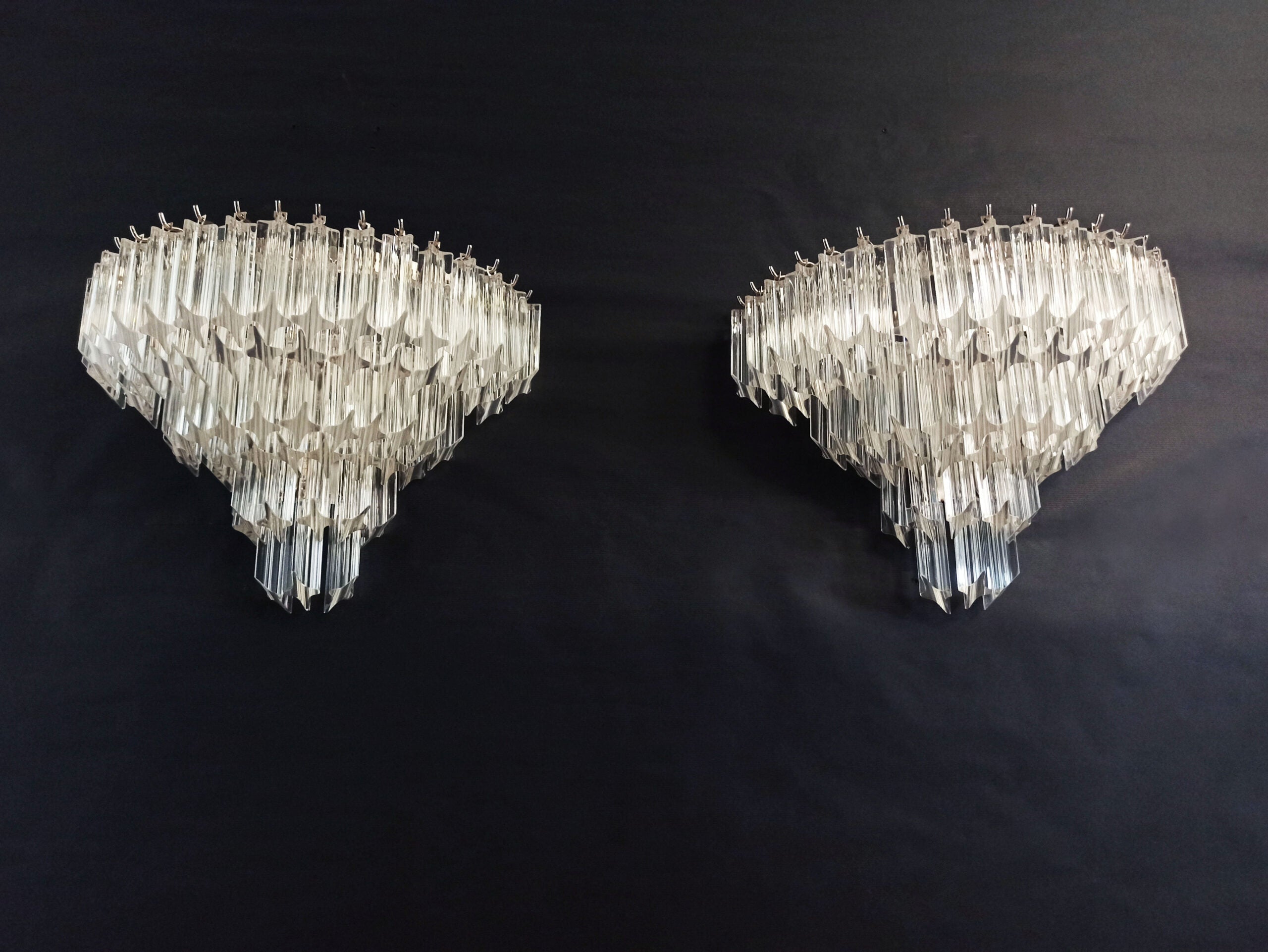 Murano Wall Lamp | 63 Clear Prism Glass | Set of 2