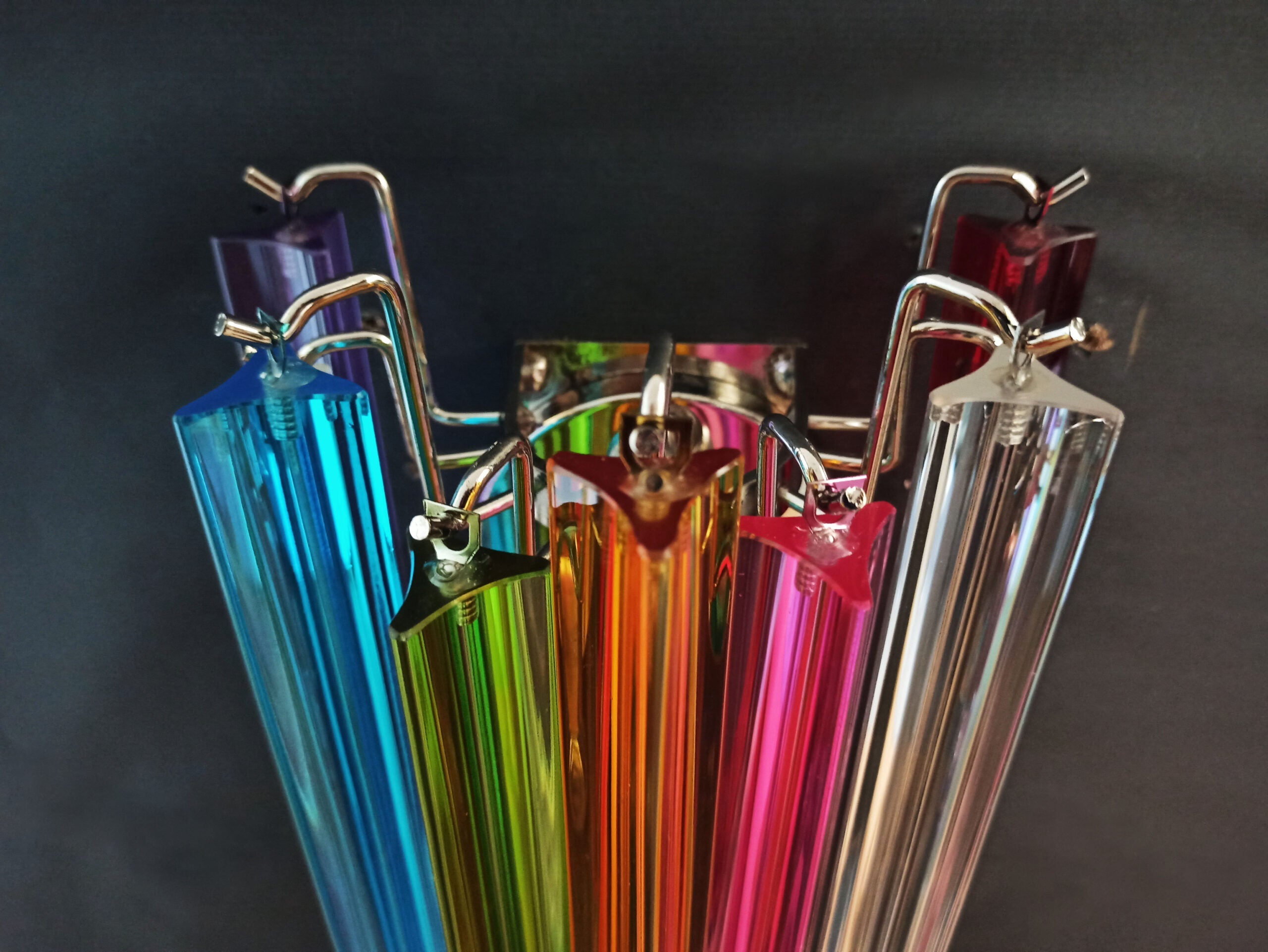 Murano Wall Lamp | 9 Multicolour Prism Glass | Set of 2