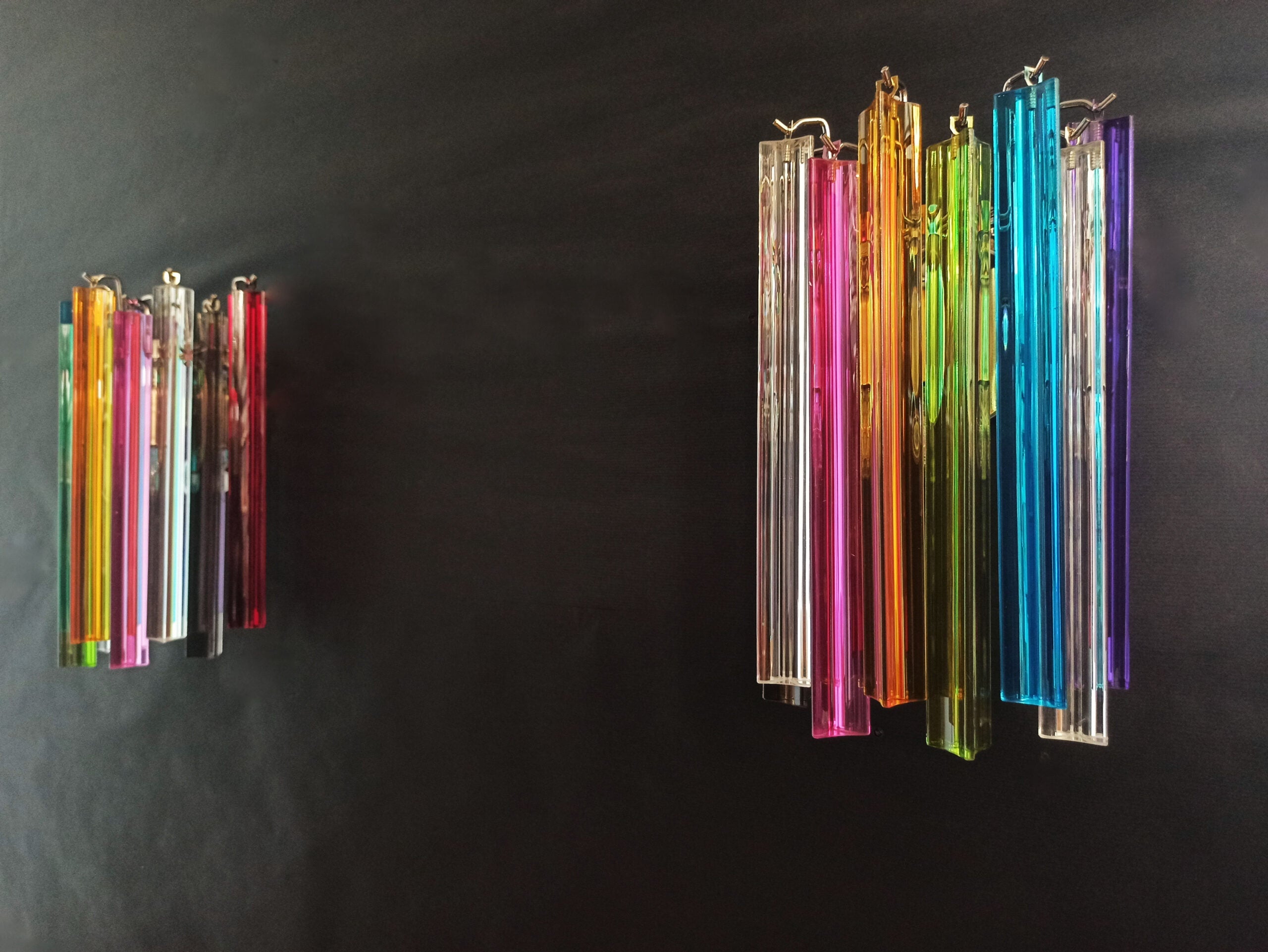 Murano Wall Lamp | 9 Multicolour Prism Glass | Set of 2