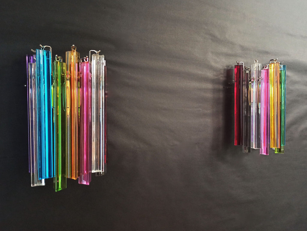 Murano Wall Lamp | 9 Multicolour Prism Glass | Set of 2