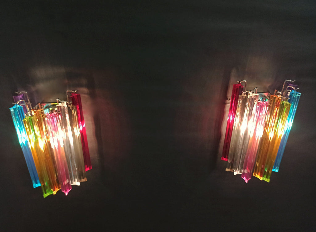 Murano Wall Lamp | 9 Multicolour Prism Glass | Set of 2