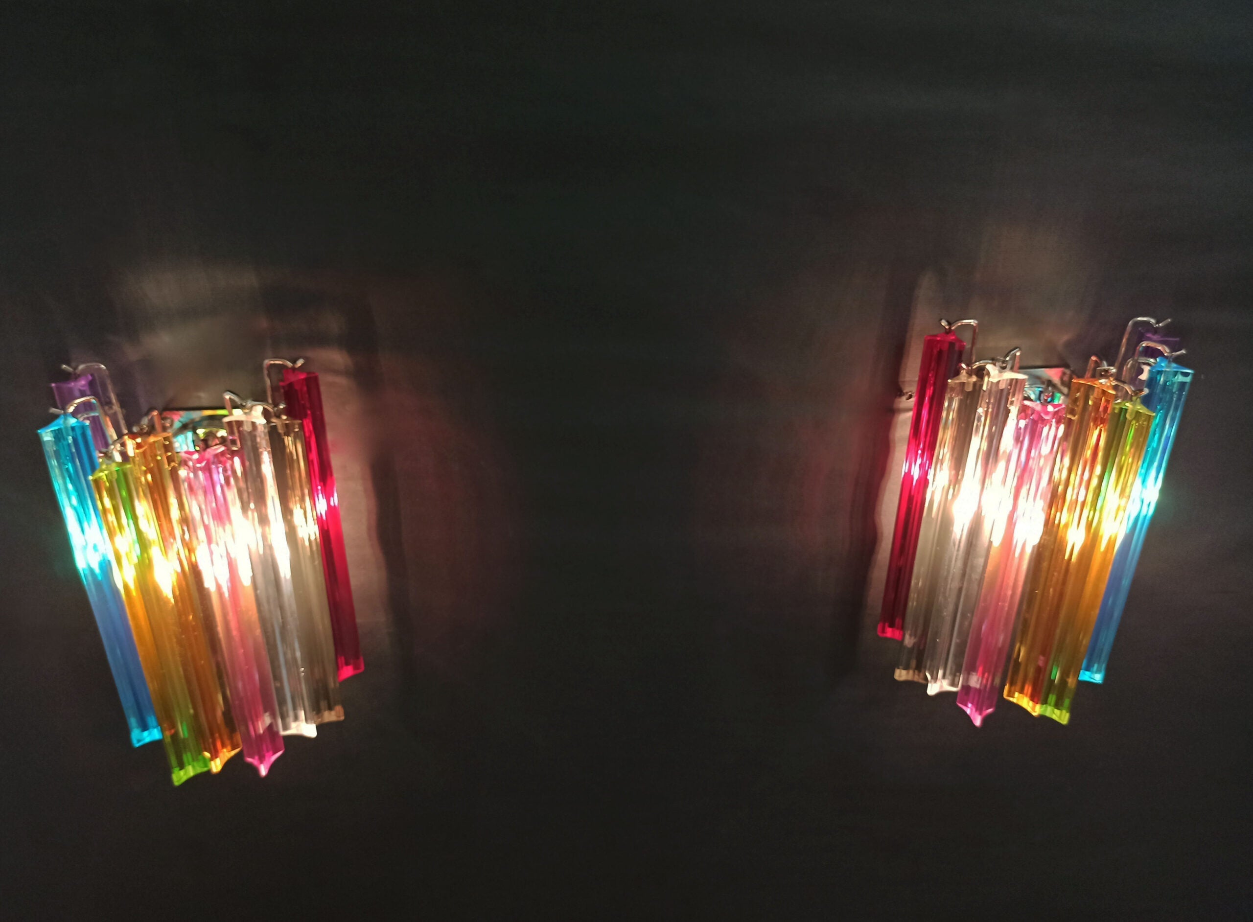 Murano Wall Lamp | 9 Multicolour Prism Glass | Set of 2