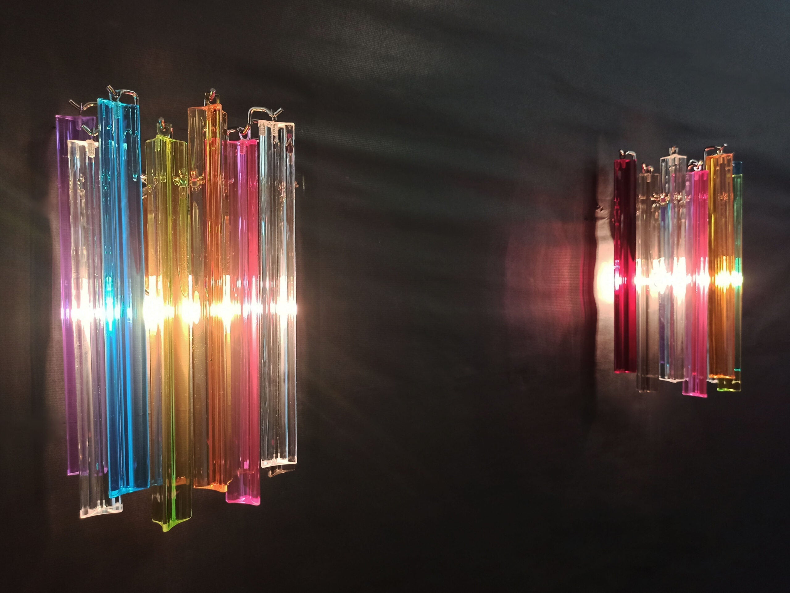 Murano Wall Lamp | 9 Multicolour Prism Glass | Set of 2