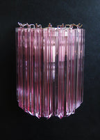 Murano Wall Lamp | 9 Pink Prism Glass | Set of 2