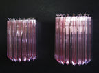 Murano Wall Lamp | 9 Pink Prism Glass | Set of 2