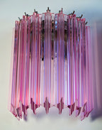 Murano Wall Lamp | 9 Pink Prism Glass | Set of 2