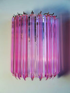 Murano Wall Lamp | 9 Pink Prism Glass | Set of 2
